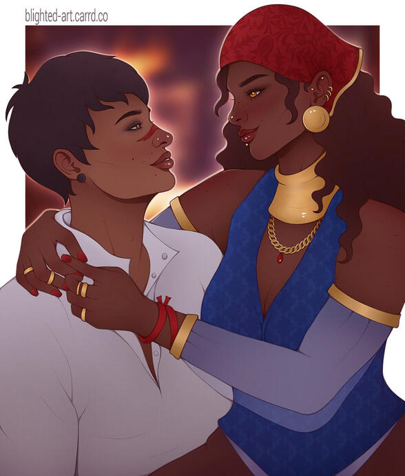 Flat + second character + half body - $86